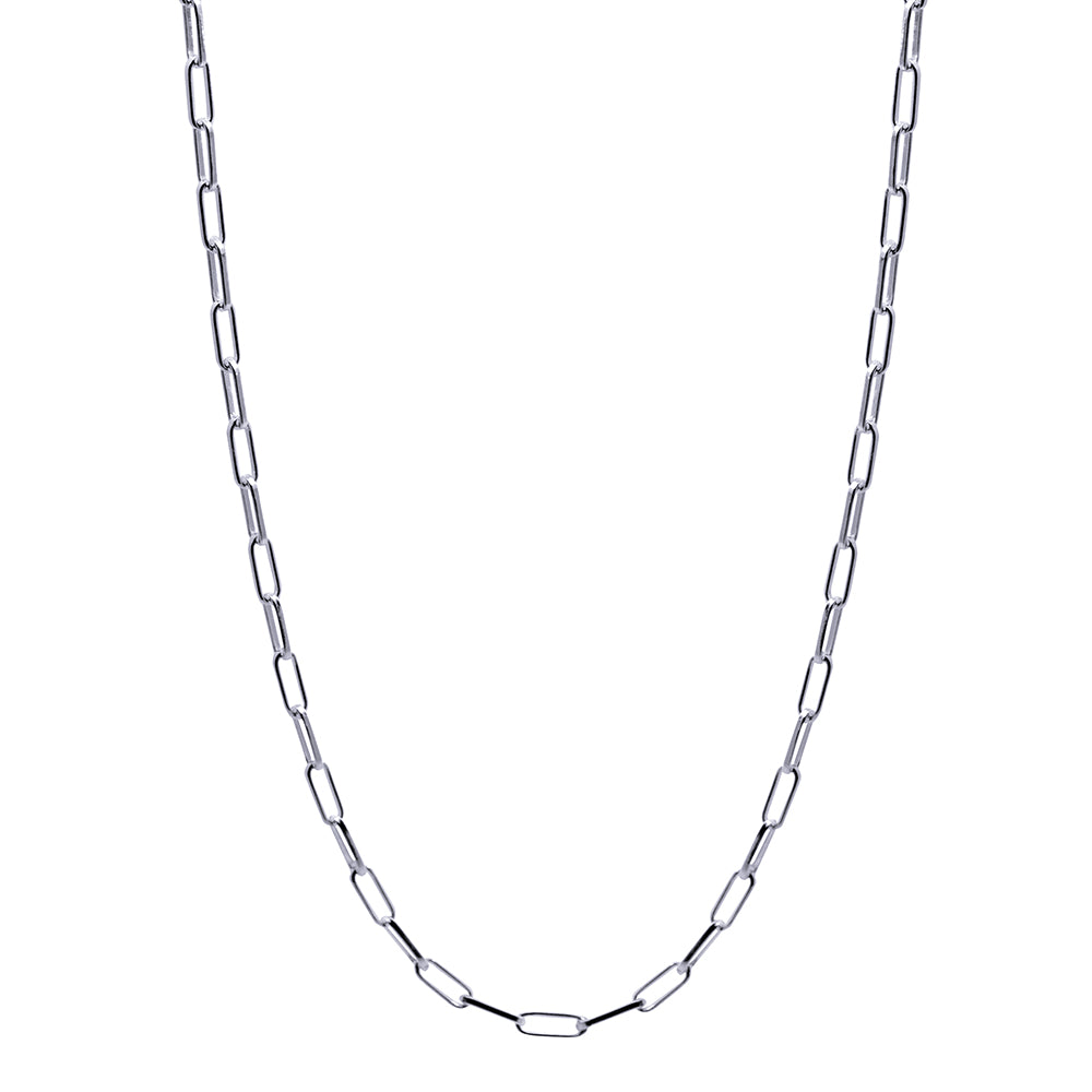 Sterling Silver Italian Paerclip Chain 2.1mm 45cm