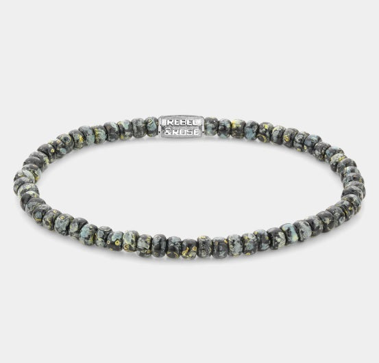 Rebel & Rose Glass Rocks Black Leopard Bracelet