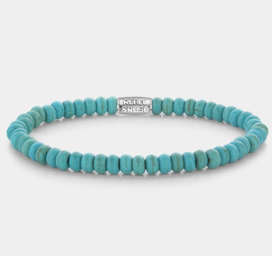 Rebel & Rose Turquoise Round Slices Bracelet