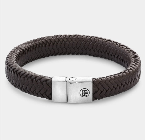 Rebel & Rose Full Metal Herringbone Brown Matt Bracelet