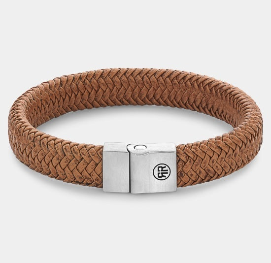 Rebel & Rose Full Metal Herringbone Cognac Matt Bracelet