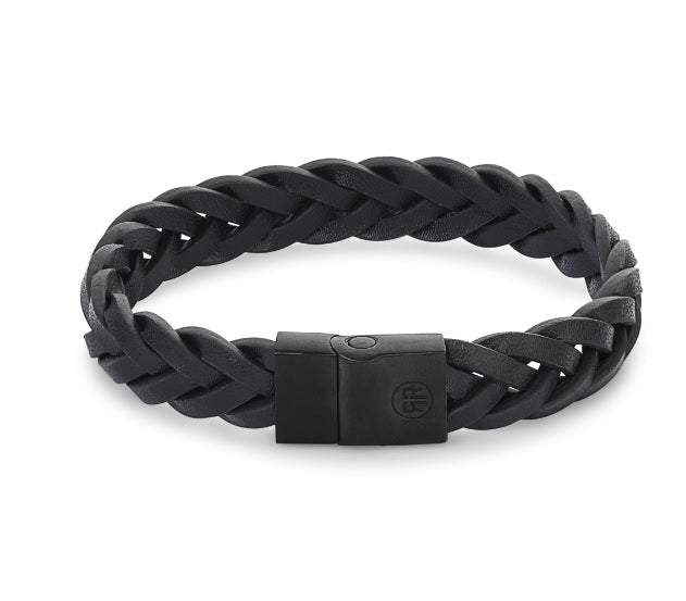 Rebel & Rose Full Metal Braided Black On Black Bracelet