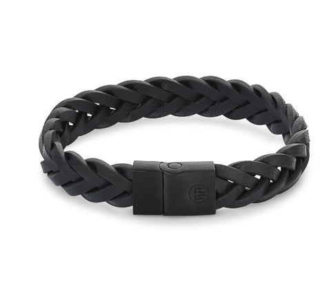 Rebel & Rose Full Metal Braided Black On Black Bracelet