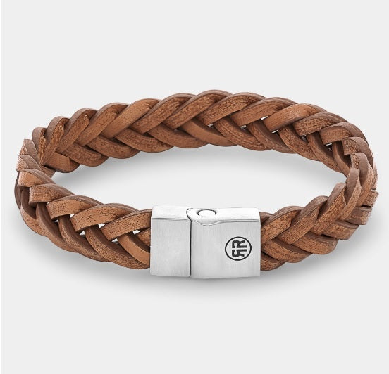Rebel & Rose Full Metal Braided Cognac Matt Bracelet