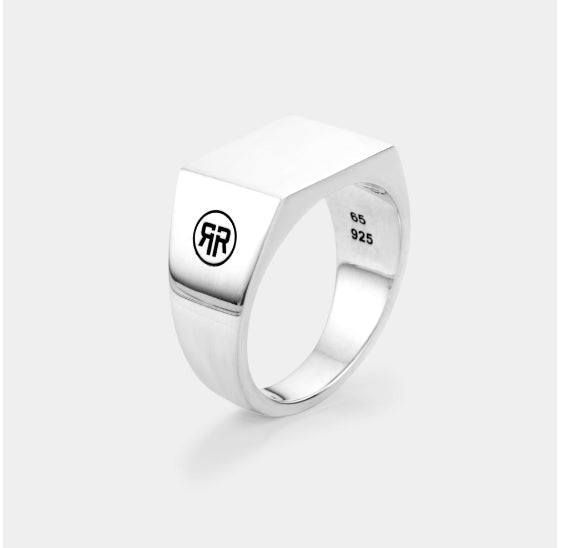 Rebel & Rose Ring Rectangle Silver Shine