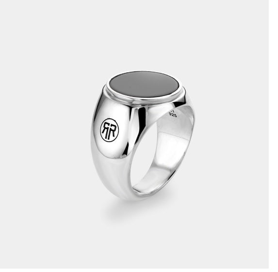 Rebel & Rose Ring Round Onyx Lowneck