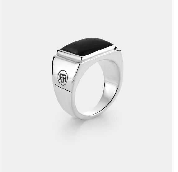 Rebel & Rose Ring Square Onyx Lowneck