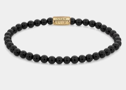 Rebel & Rose Black Velvet Gold 4mm Bracelet