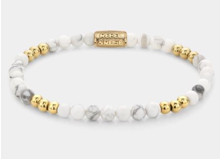 Rebel & Rose Gold & Virgin White 4mm Bracelet