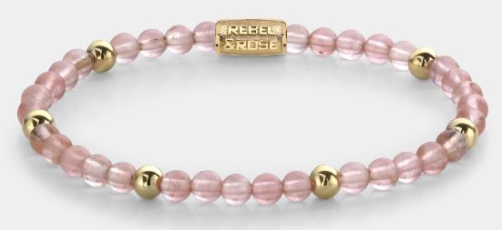 Rebel & Rose Cherry Rose - 18ct Yellow Gold Ionplated Bracelet