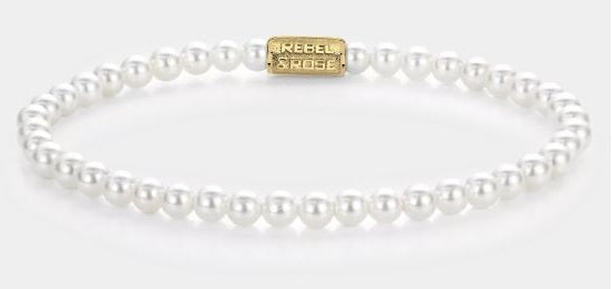 Rebel & Rose Pearl Gem Gold Bracelet 4mm