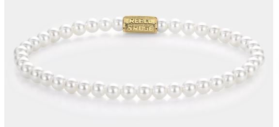 Rebel & Rose Pearl Gem Gold Bracelet 4mm