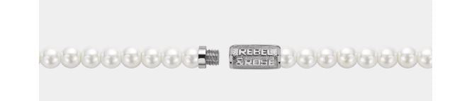 Rebel & Rose Necklace Pearl Gem 6mm 38cm