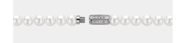 Rebel & Rose Necklace Pearl Gem 8mm 42cm