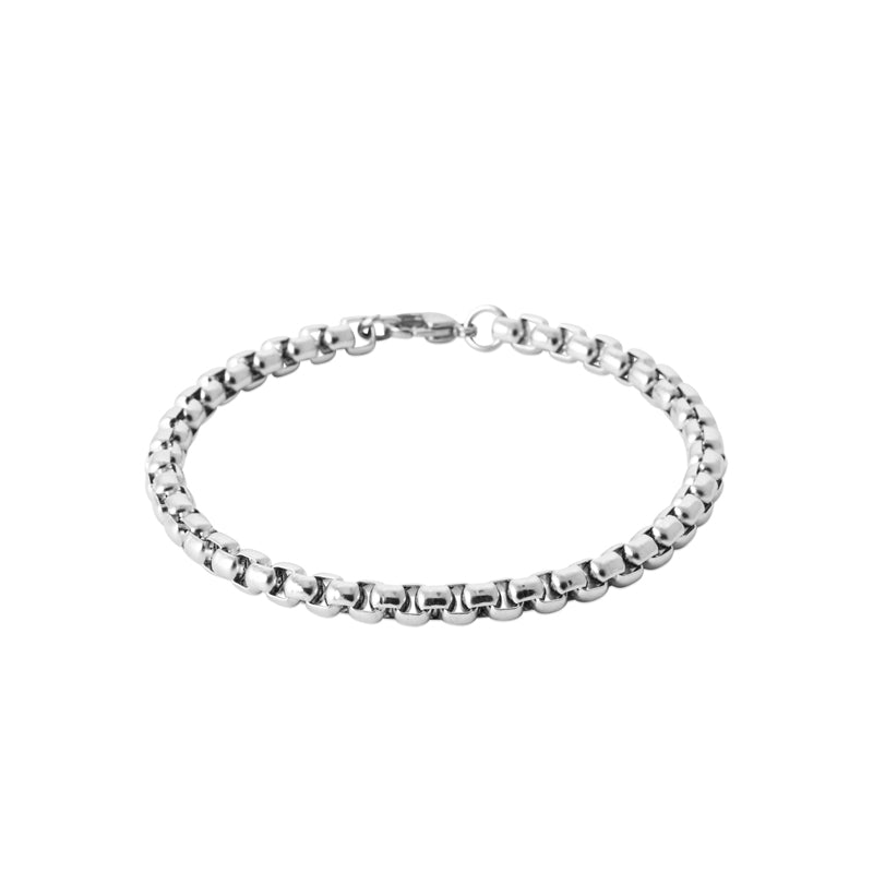 Stainless Steel Box Chain Bracelet 21cm