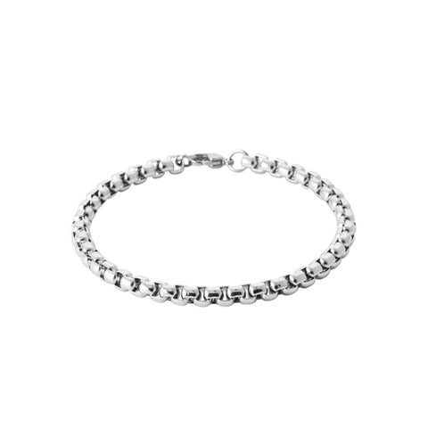Stainless Steel Box Chain Bracelet 21cm