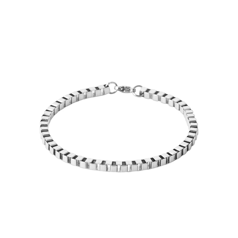 Stainless Steel Box Chain Bracelet 21cm