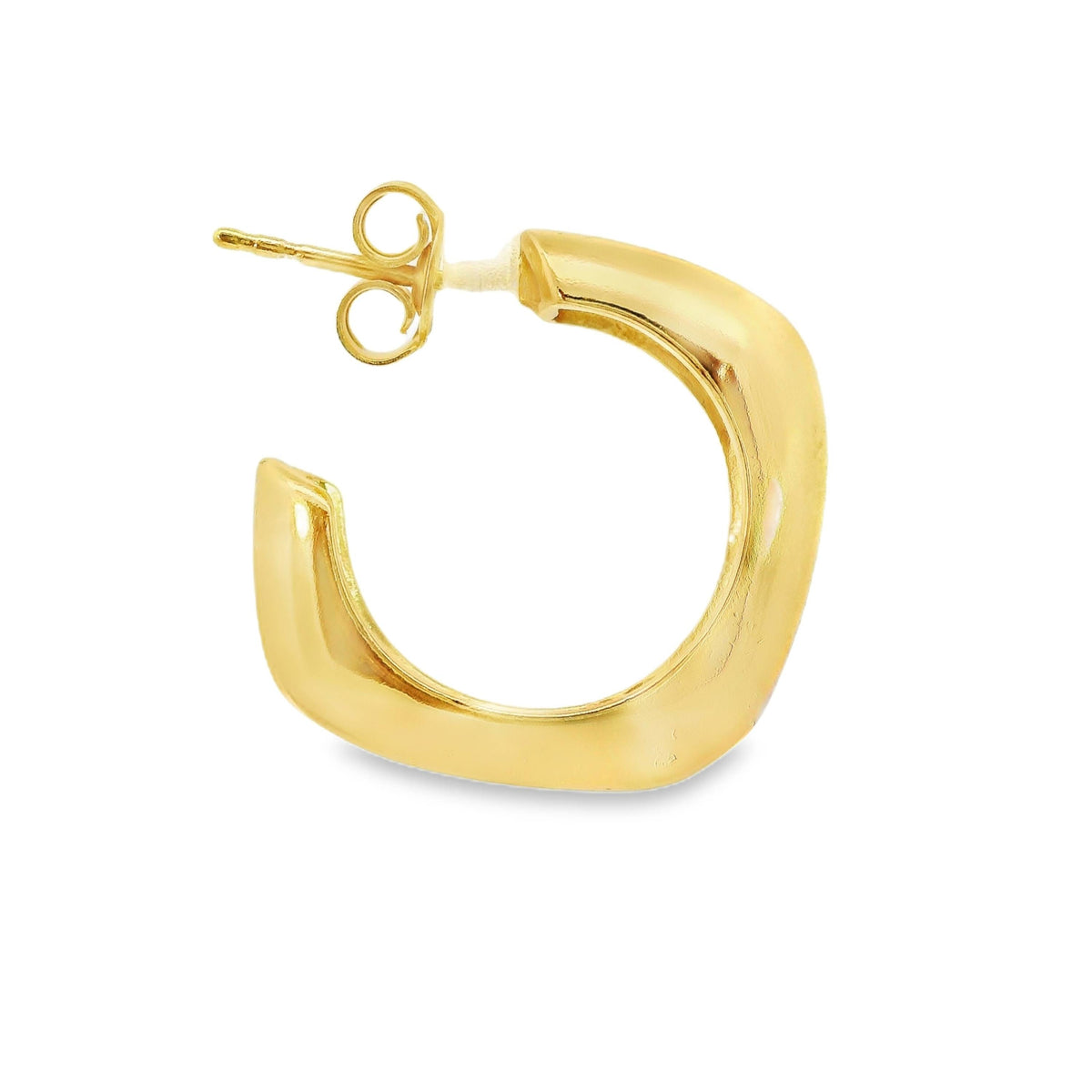 Chryssa Gold Plated Square Hoop Stud Earrings