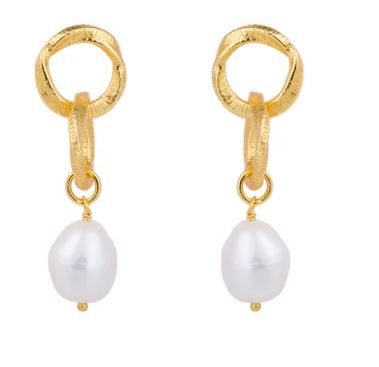 Chryssa Gold Plated Freshwater Pearl Stud Earrings