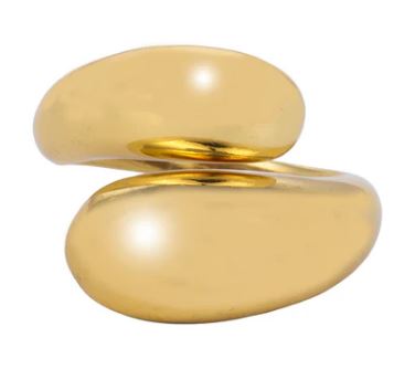 Chryssa Cross Over Gold Plated Ring