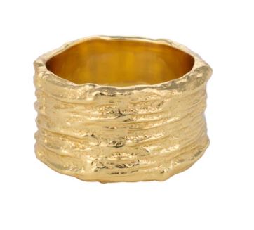 Chryssa Wide Gold Plated Textured Ring