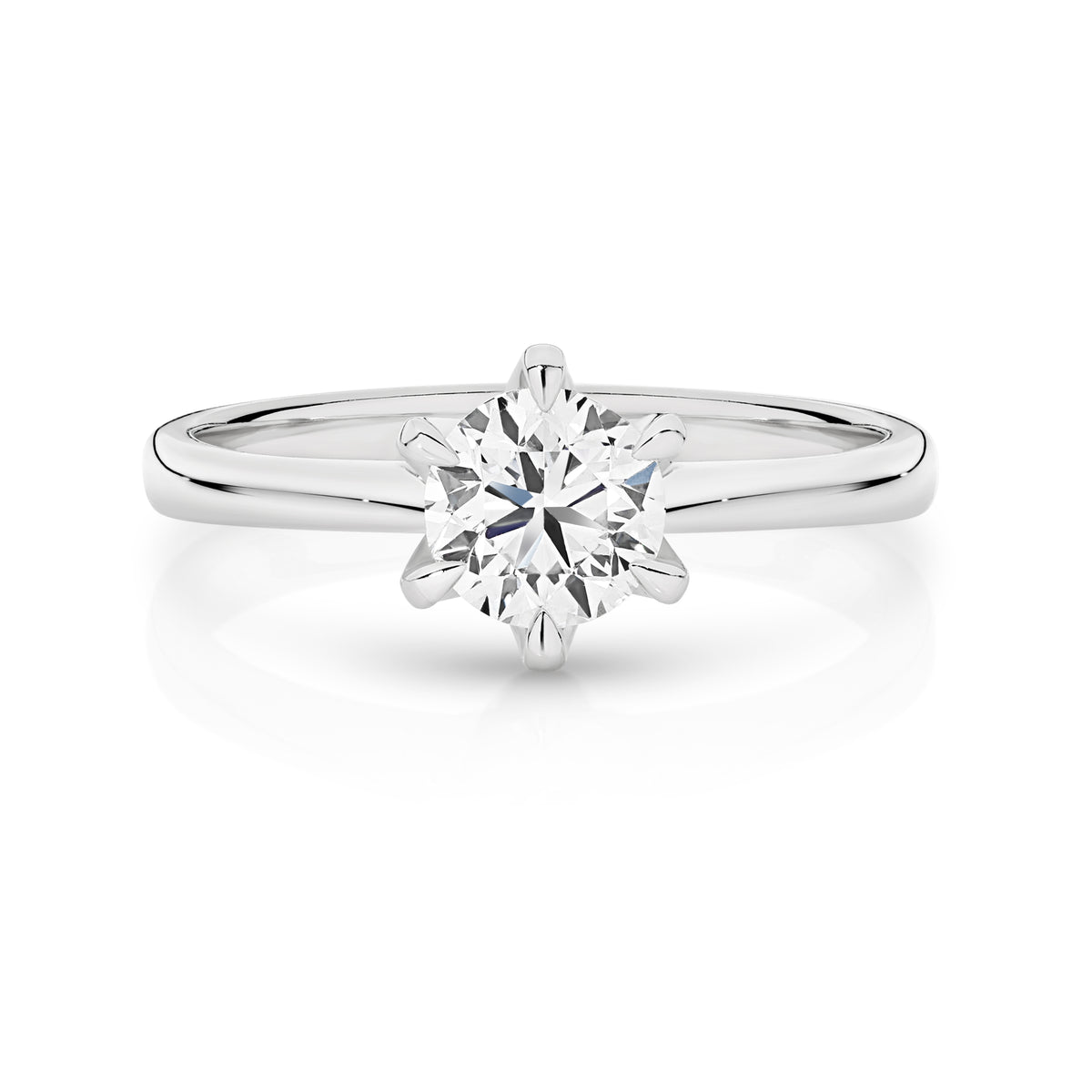 Amelia Natural Diamond Solitaire Round Brilliant Cut Engagement Ring