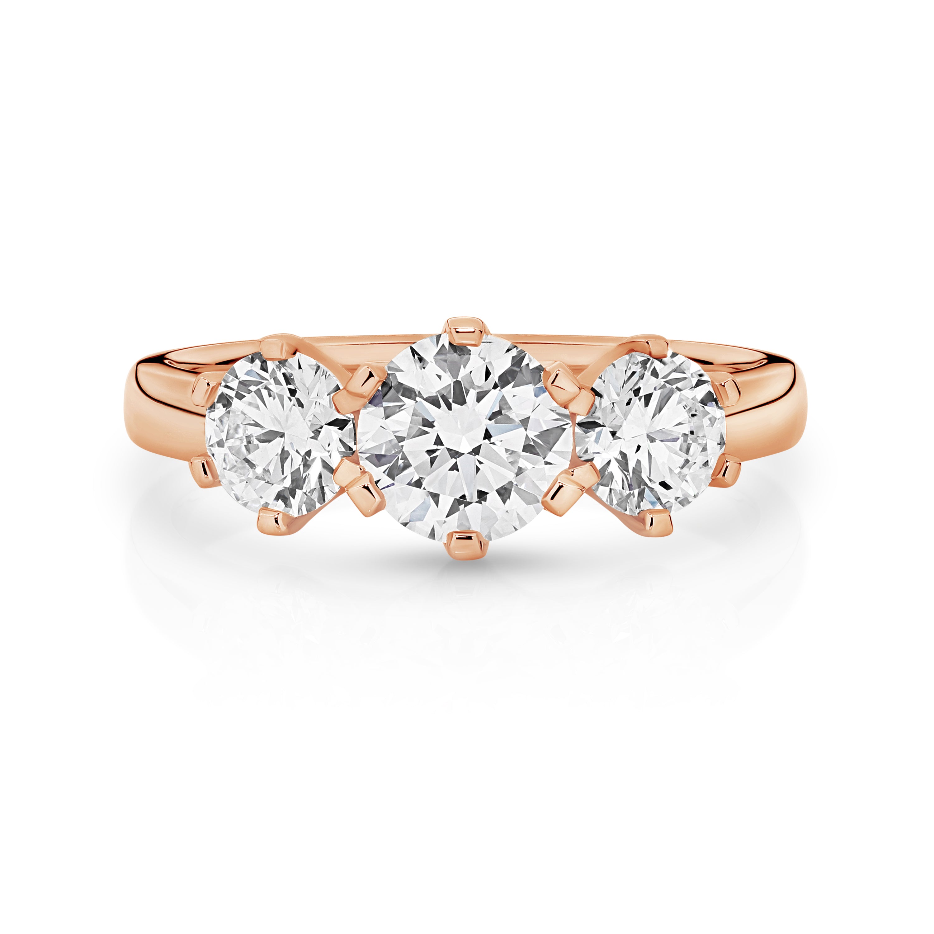 Charlotte Diamond Trilogy Round Brilliant Cut Engagement Ring