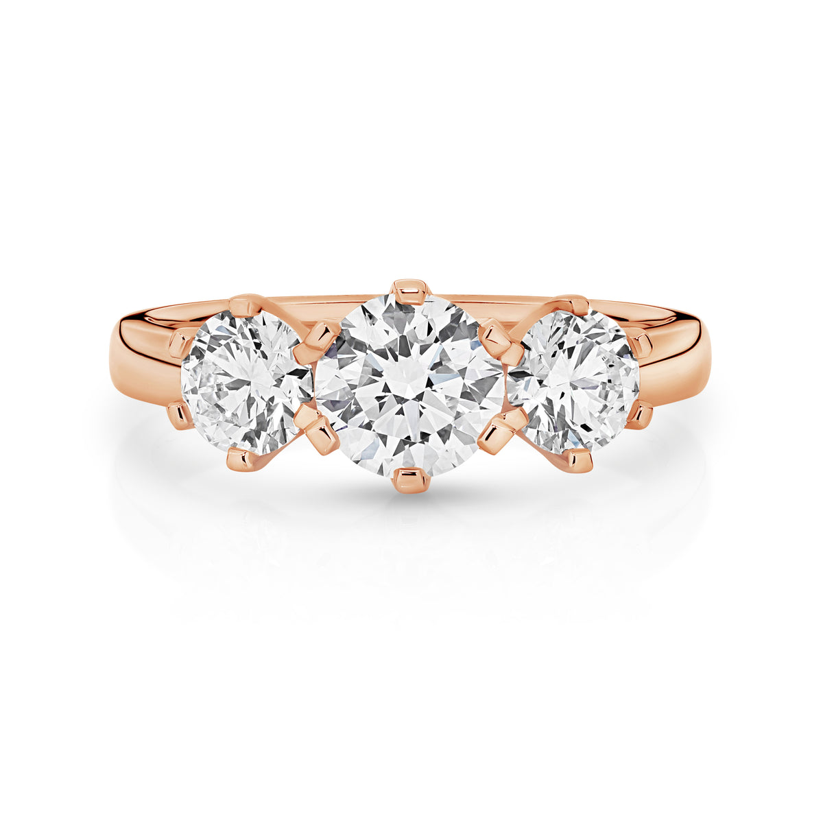Charlotte Diamond Trilogy Round Brilliant Cut Engagement Ring