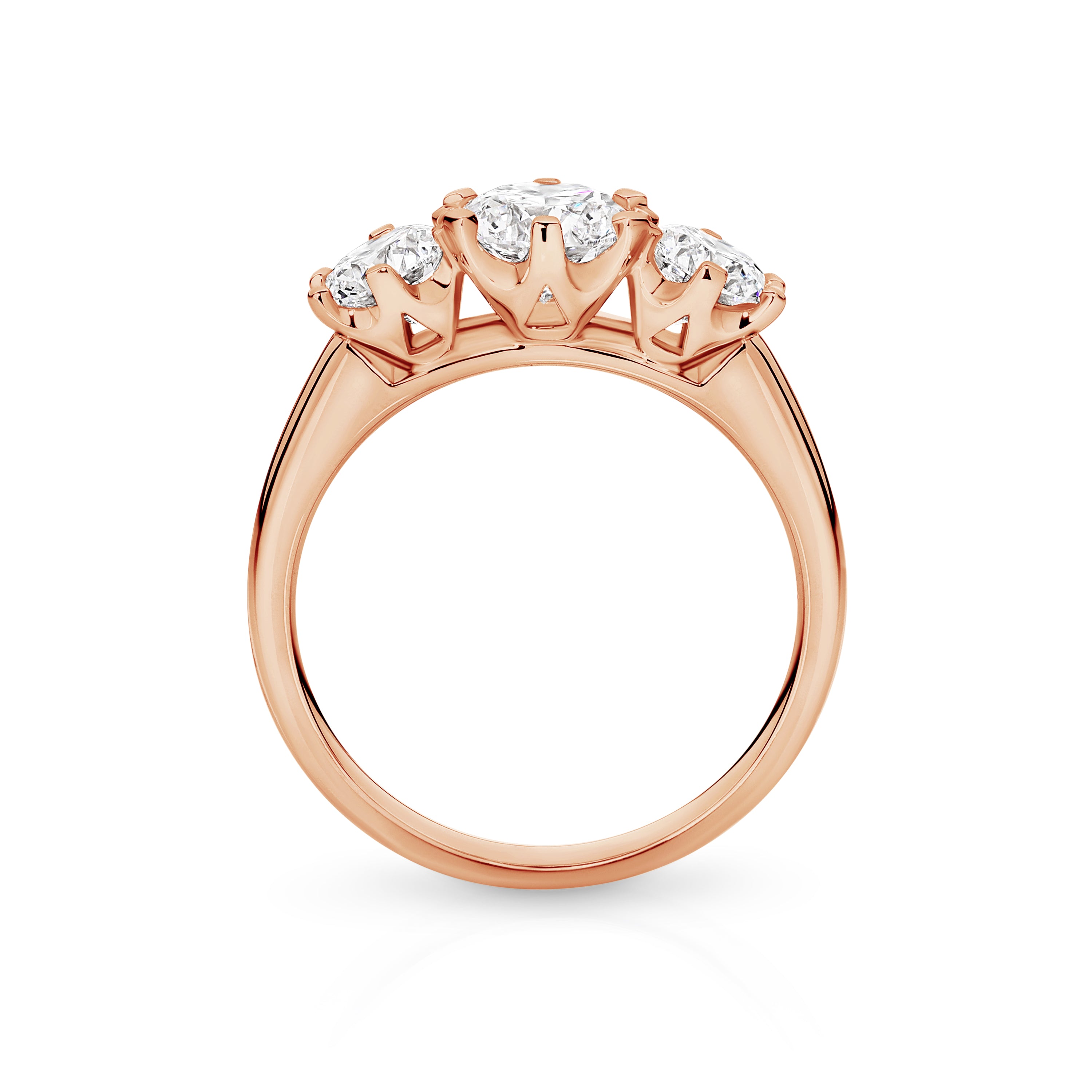 Charlotte Diamond Trilogy Round Brilliant Cut Engagement Ring