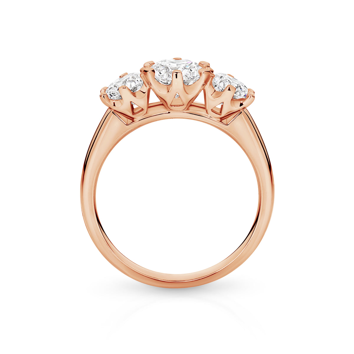Charlotte Diamond Trilogy Round Brilliant Cut Engagement Ring