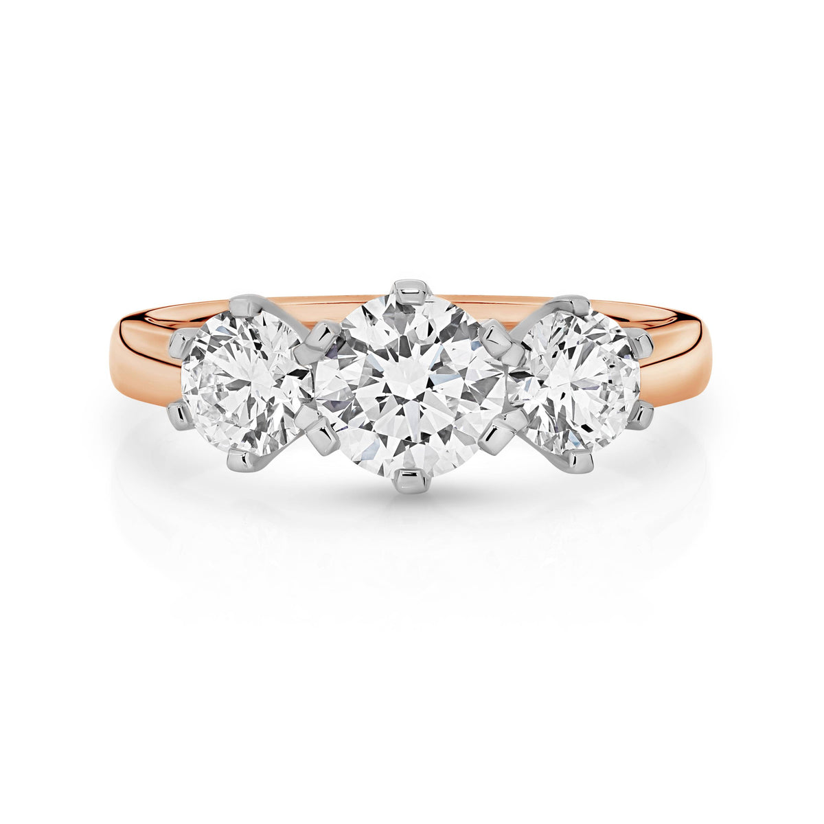 Charlotte Diamond Trilogy Round Brilliant Cut Engagement Ring