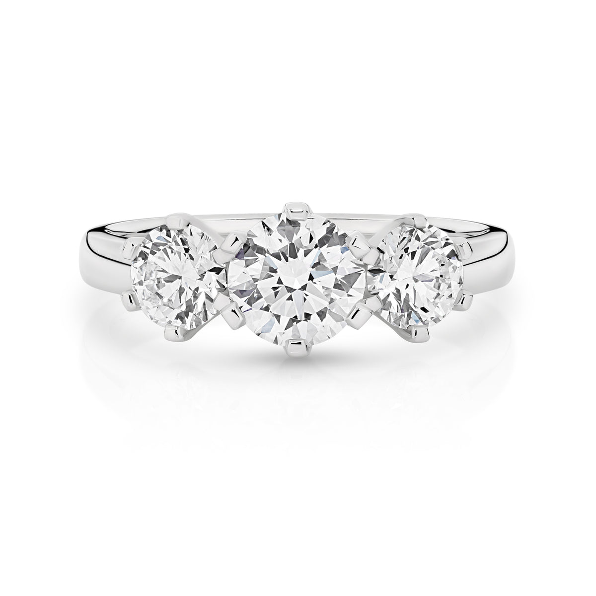 Charlotte Diamond Trilogy Round Brilliant Cut Engagement Ring
