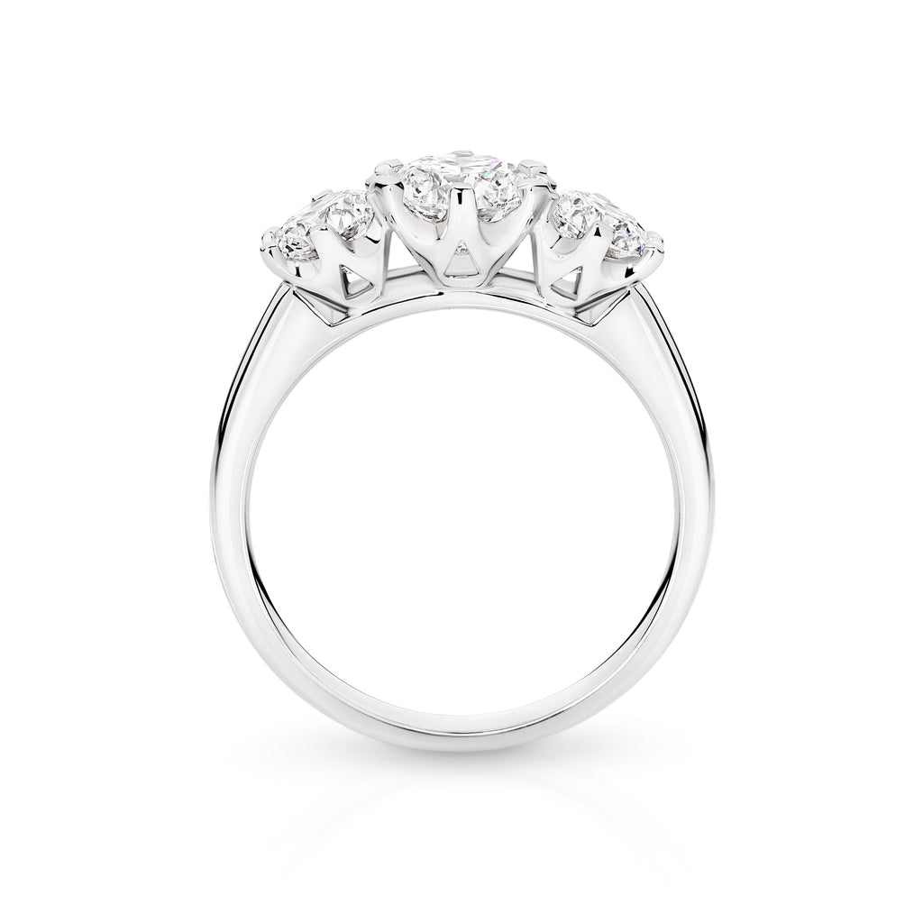 Charlotte Lab Grown Diamond Trilogy Round Brilliant Cut Engagement Ring