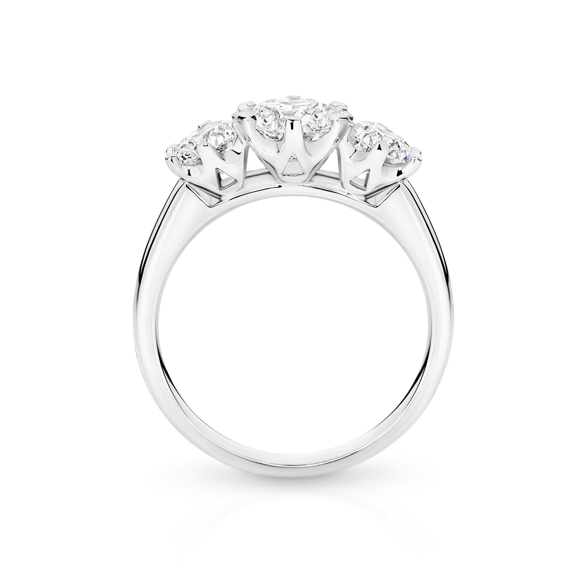Charlotte Diamond Trilogy Round Brilliant Cut Engagement Ring