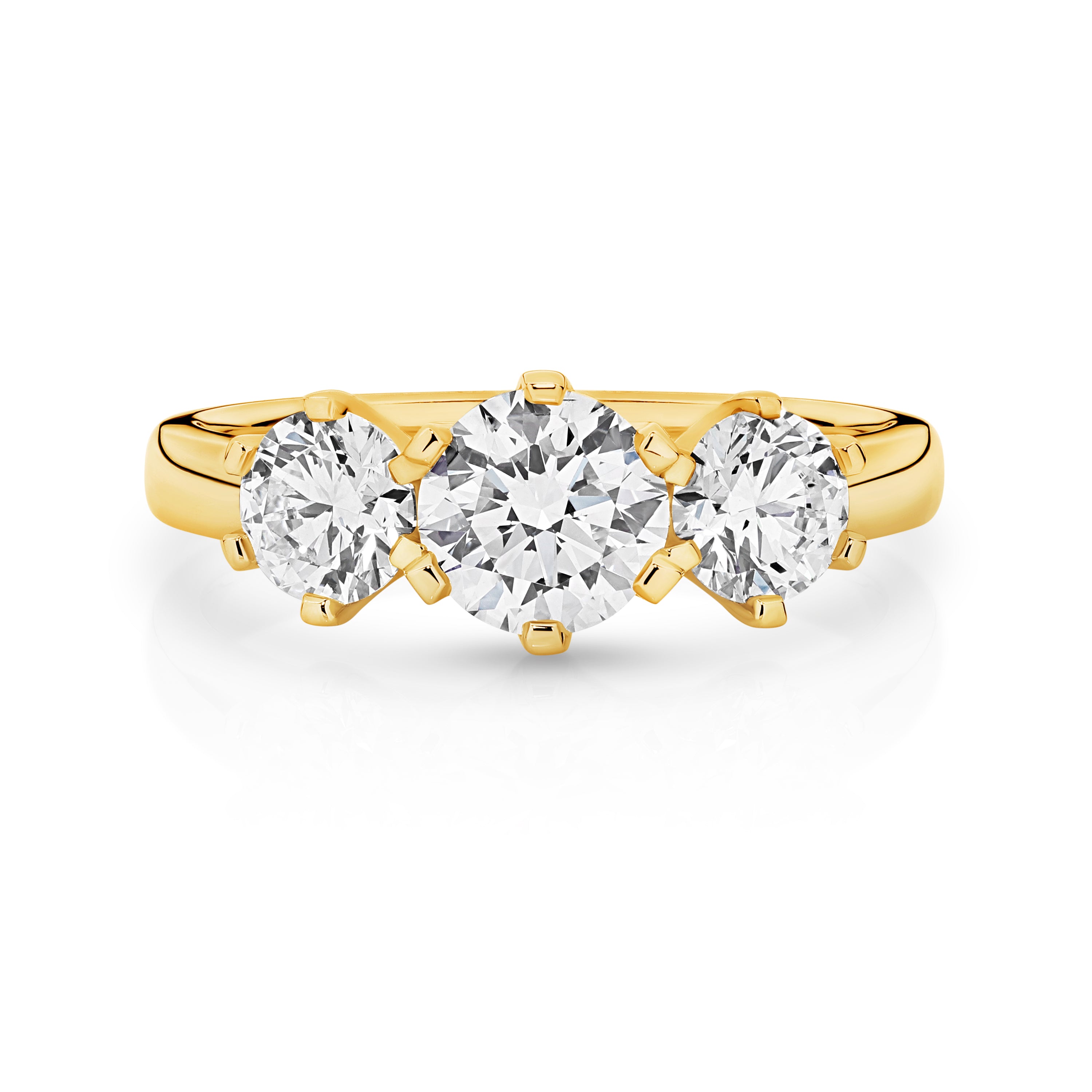 Charlotte Diamond Trilogy Round Brilliant Cut Engagement Ring
