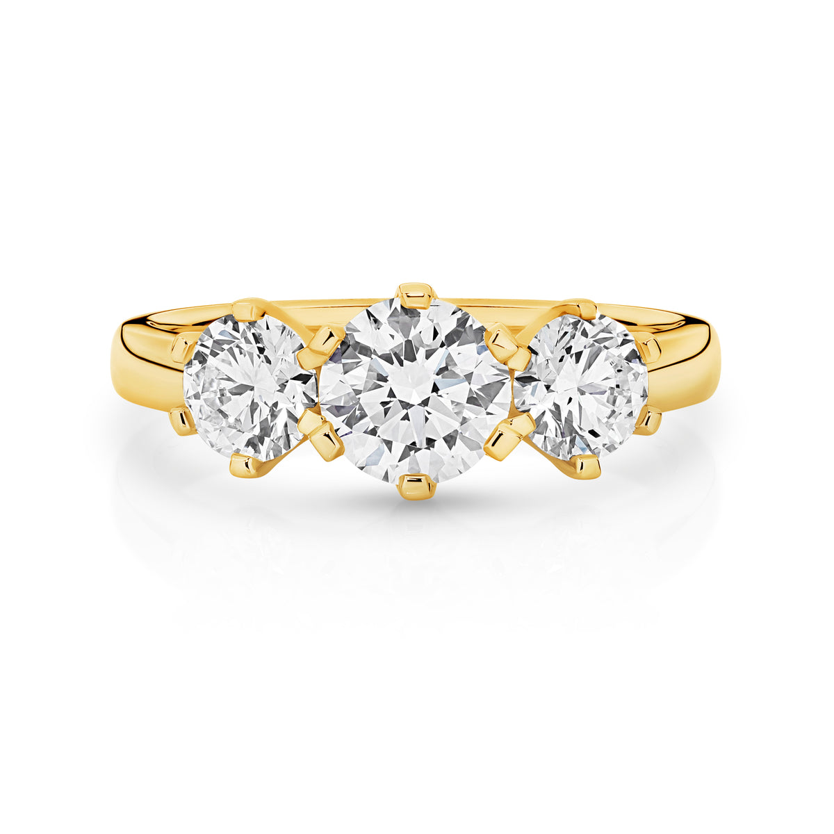 Charlotte Diamond Trilogy Round Brilliant Cut Engagement Ring