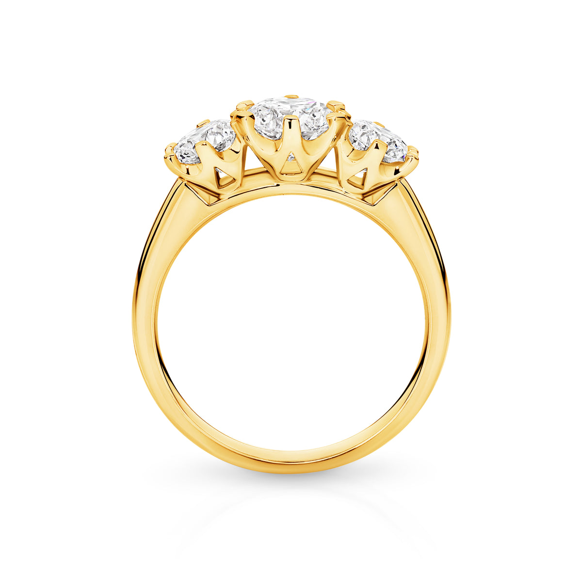 Charlotte Diamond Trilogy Round Brilliant Cut Engagement Ring