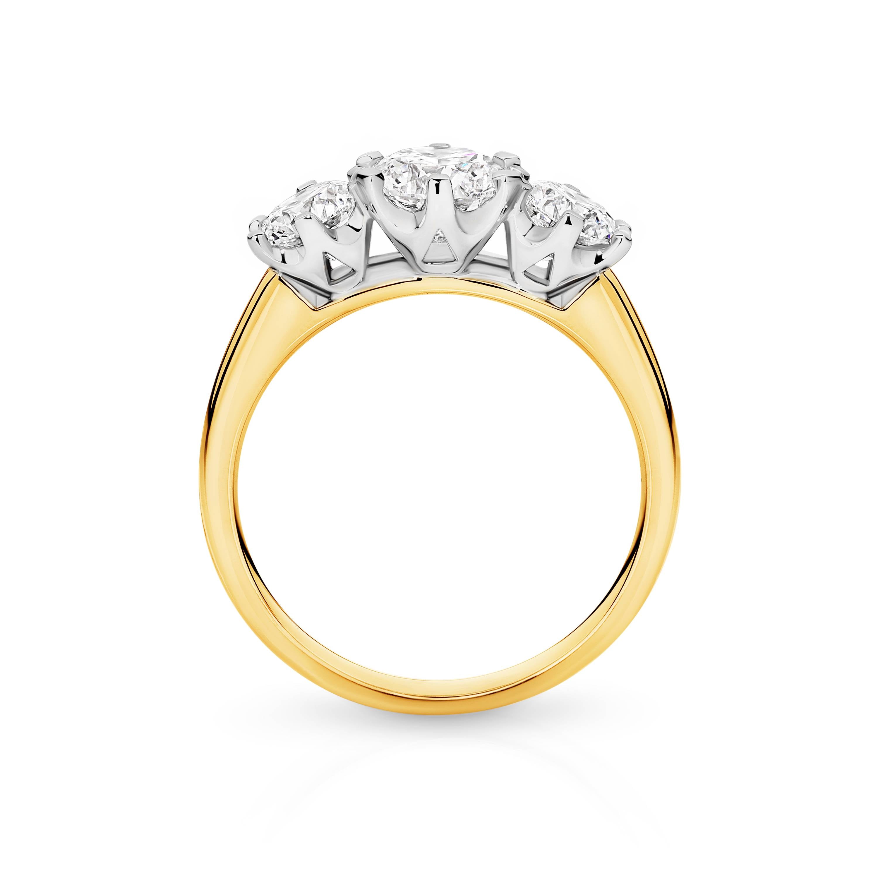 Charlotte Diamond Trilogy Round Brilliant Cut Engagement Ring