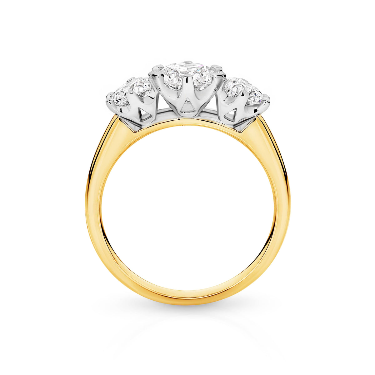Charlotte Diamond Trilogy Round Brilliant Cut Engagement Ring
