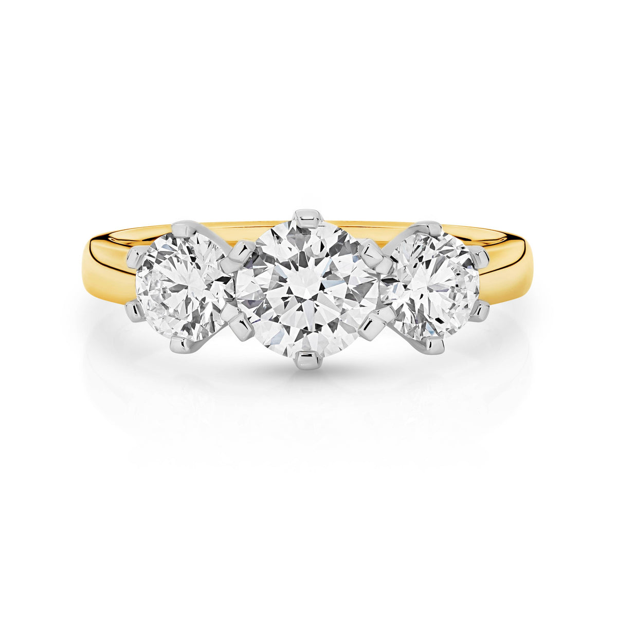 Charlotte Diamond Trilogy Round Brilliant Cut Engagement Ring