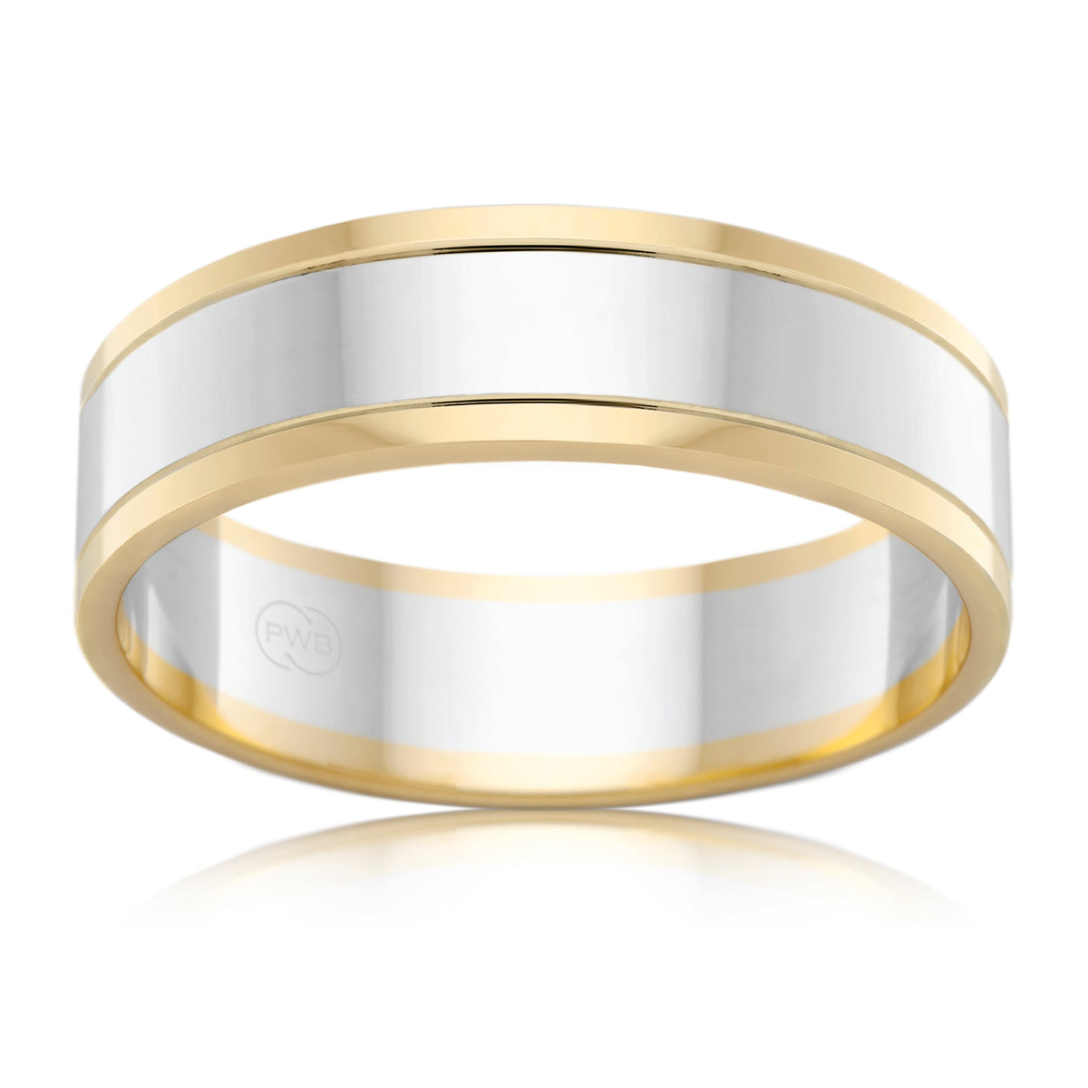 Two Tone Polished Wedding Ring