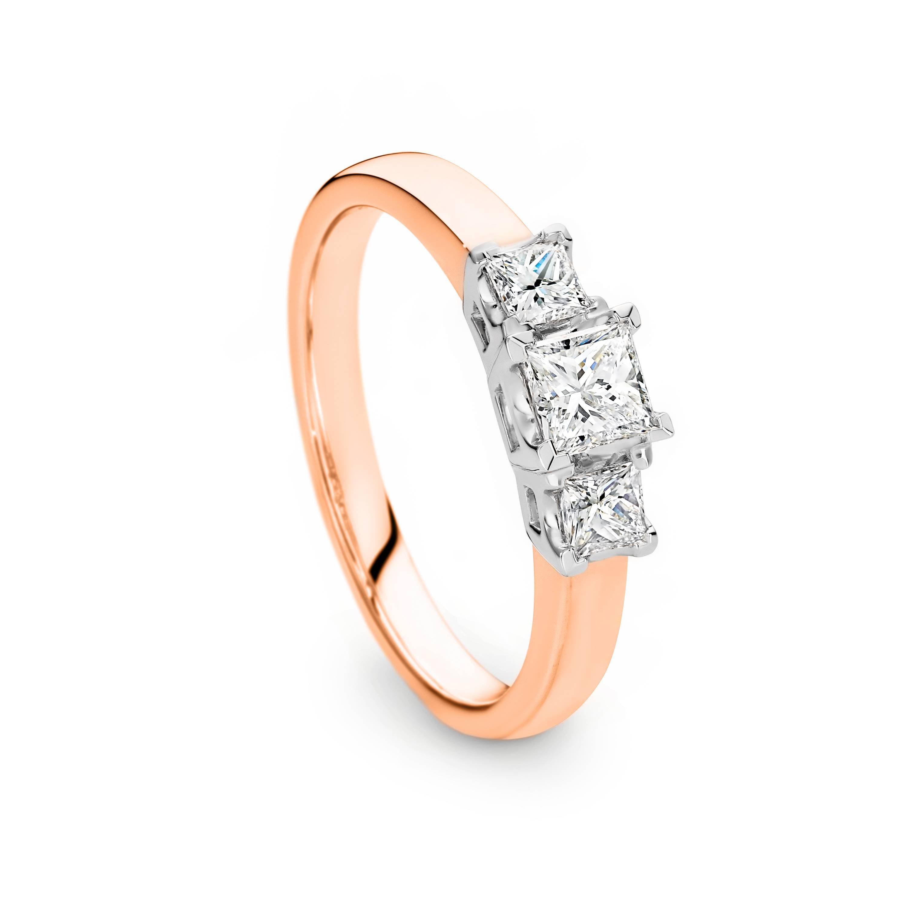Rebecca Diamond Trilogy Princess Cut Engagement Ring