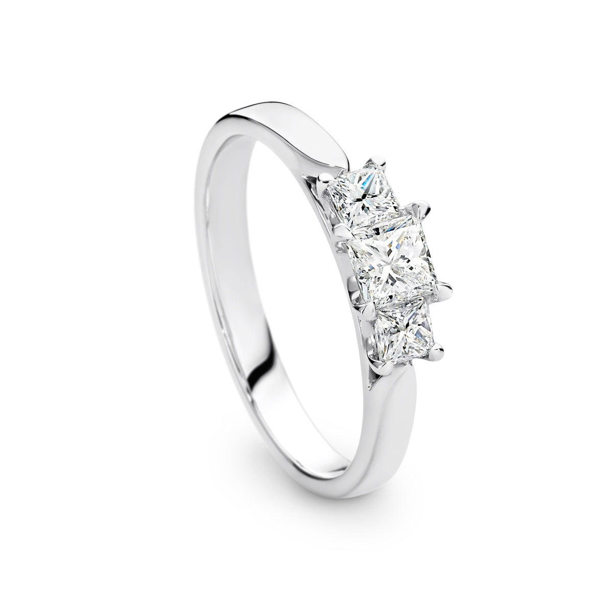 Maya Lab Grown Diamond Trilogy Princess Cut Engagement Ring