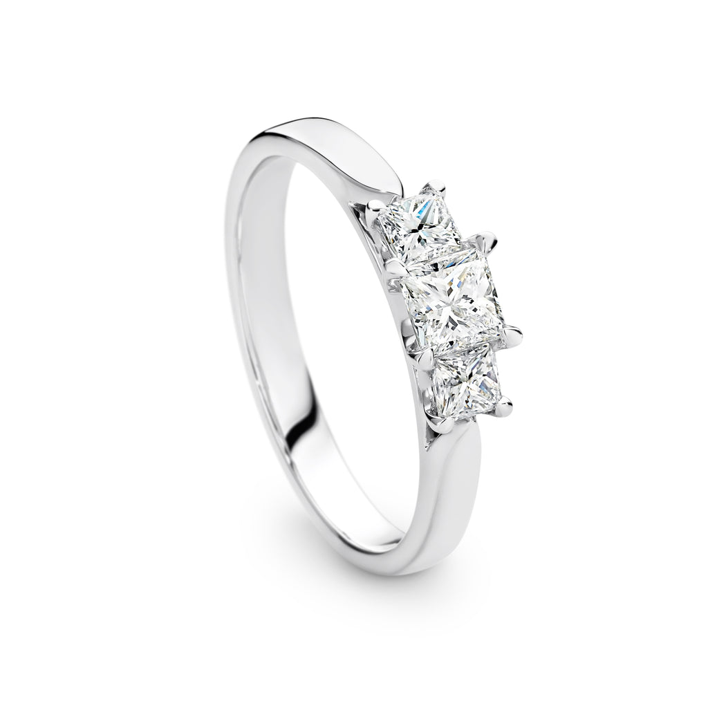 Maya Diamond Trilogy Princess Cut Engagement Ring