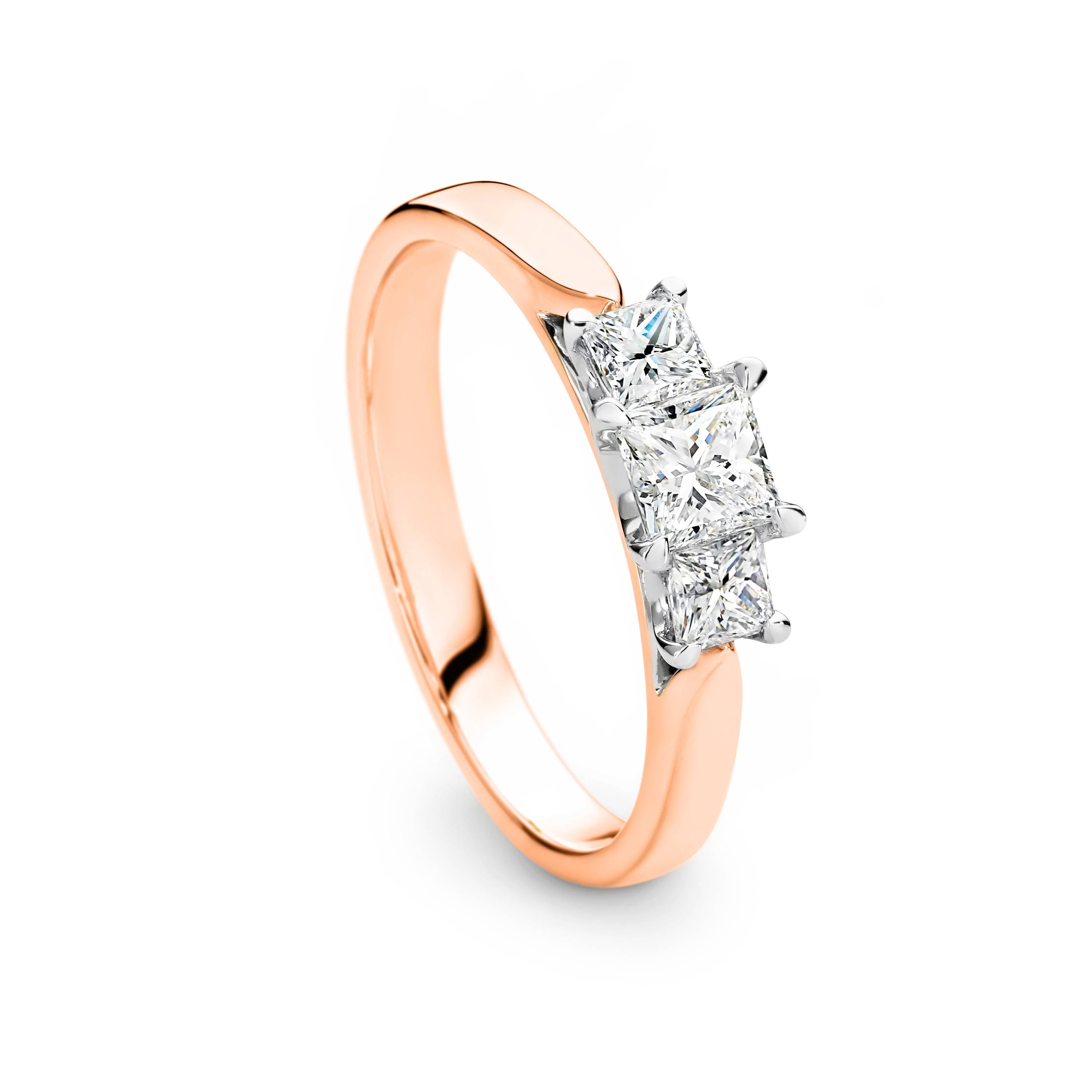 Maya Diamond Trilogy Princess Cut Engagement Ring