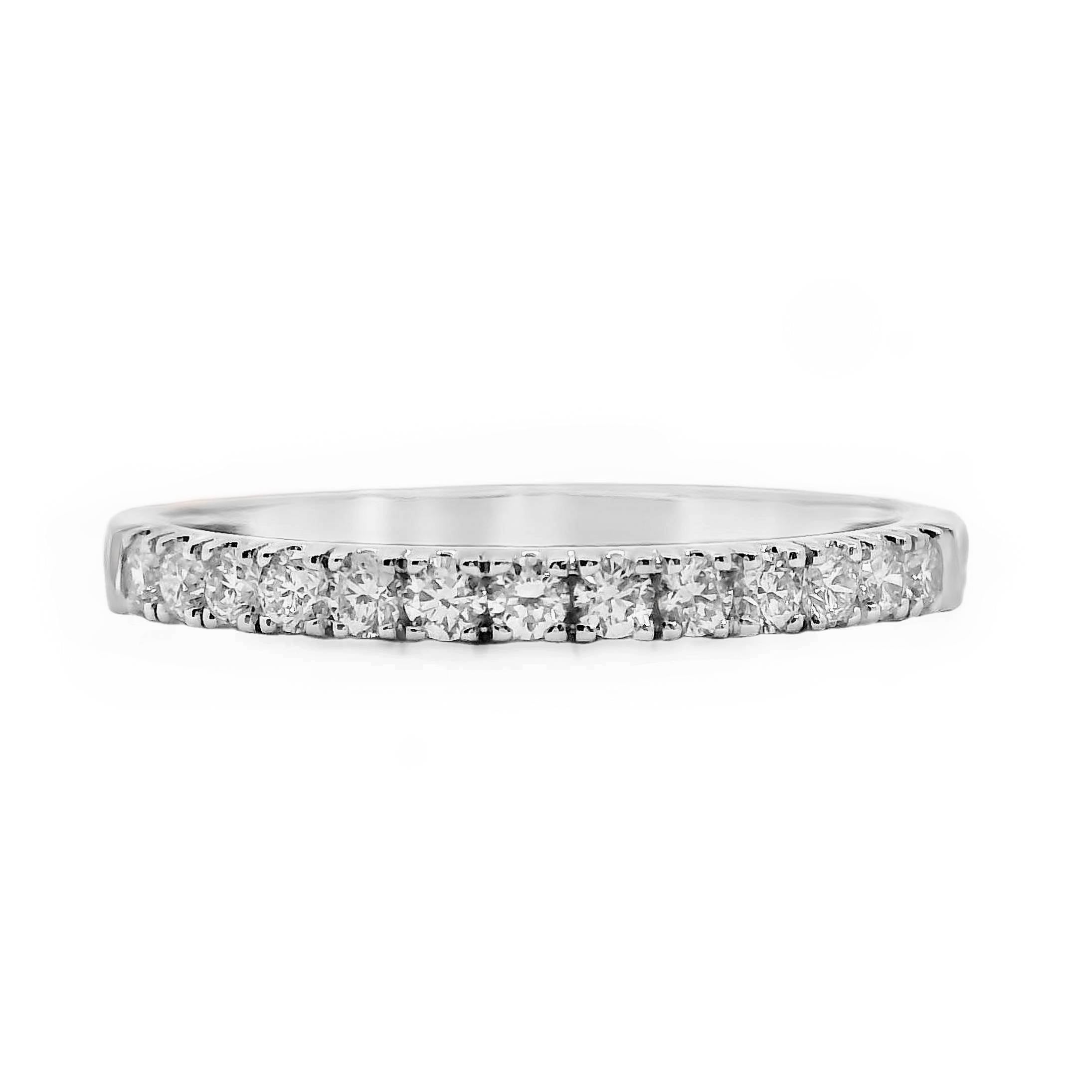 Low Claw Set Diamond Wedding Ring 13 = 0.26ct