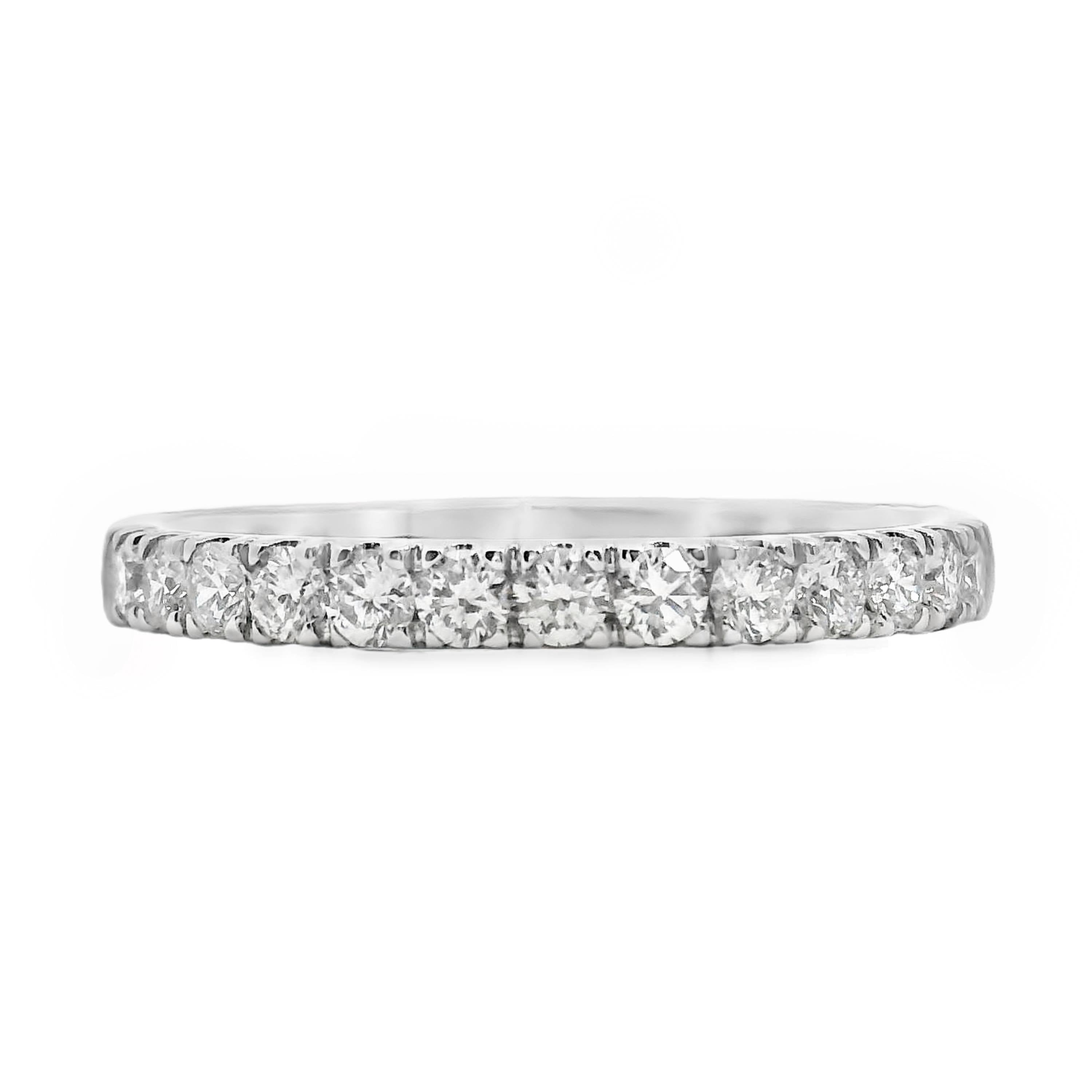 Low Claw Set Diamond Wedding Ring 13 = 0.45ct