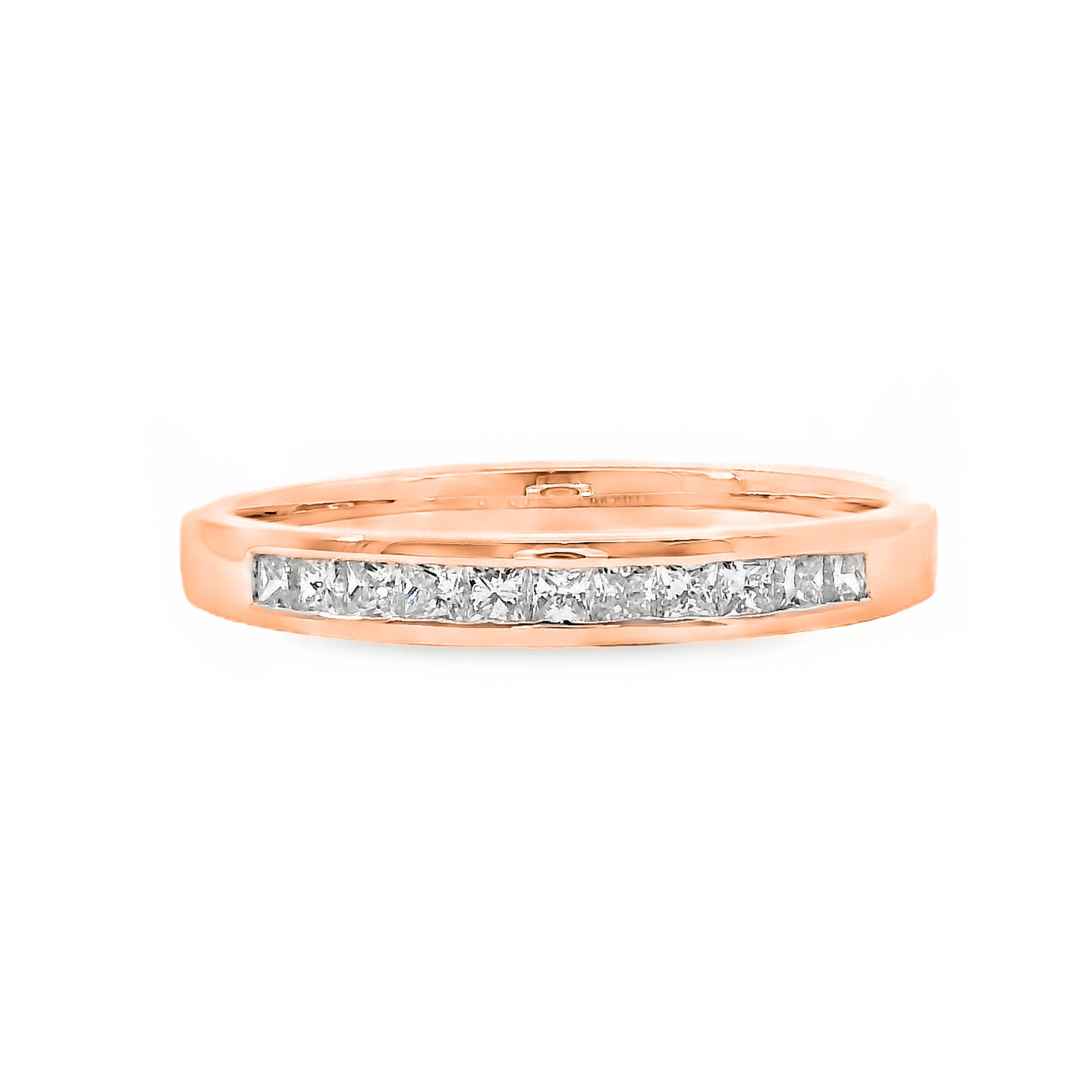 Princess Cut Diamond Channel Set Ring 11 = 0.26ct