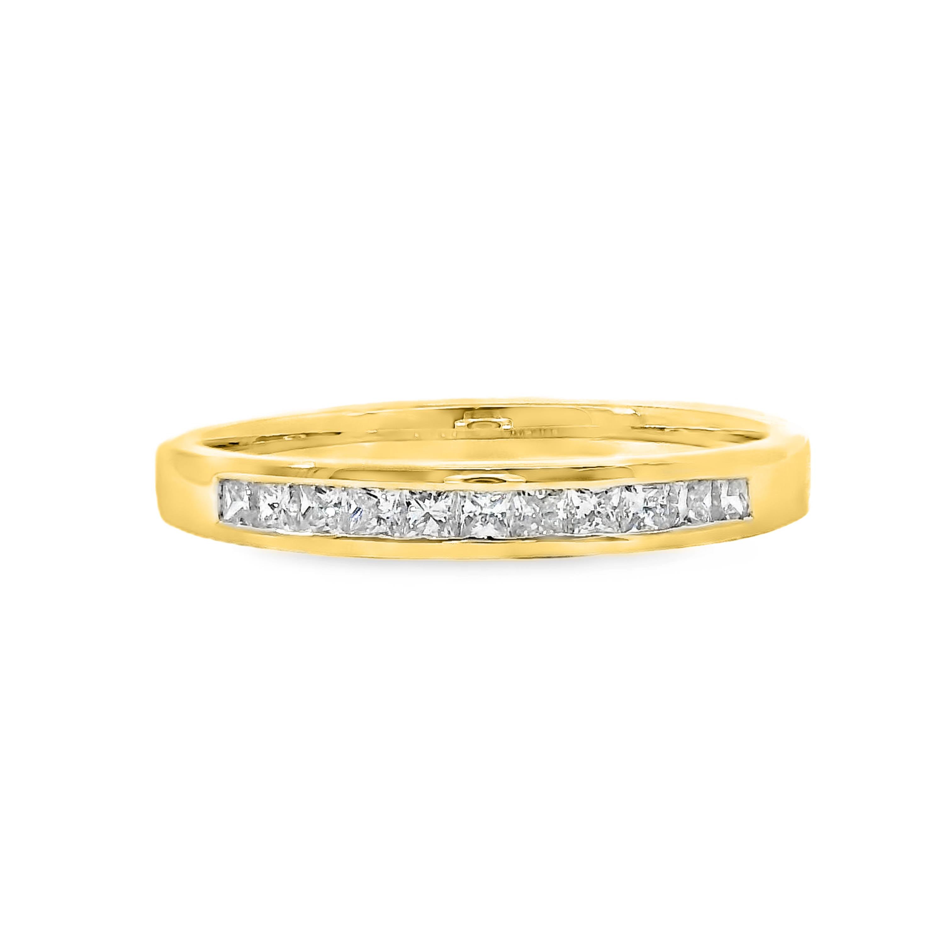 Princess Cut Diamond Channel Set Ring 11 = 0.26ct