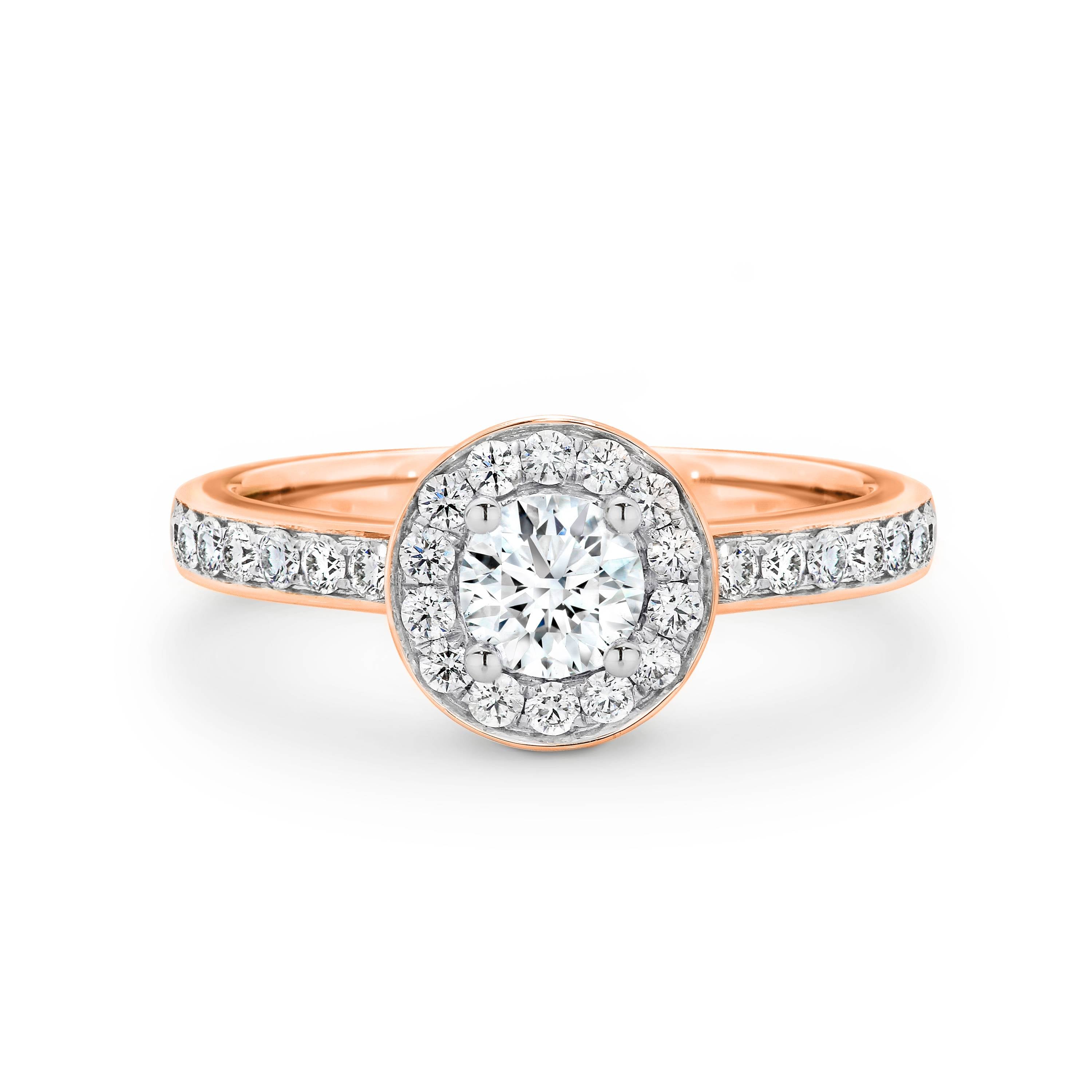 Audrey Diamond Halo Round Brilliant Cut Engagement Ring